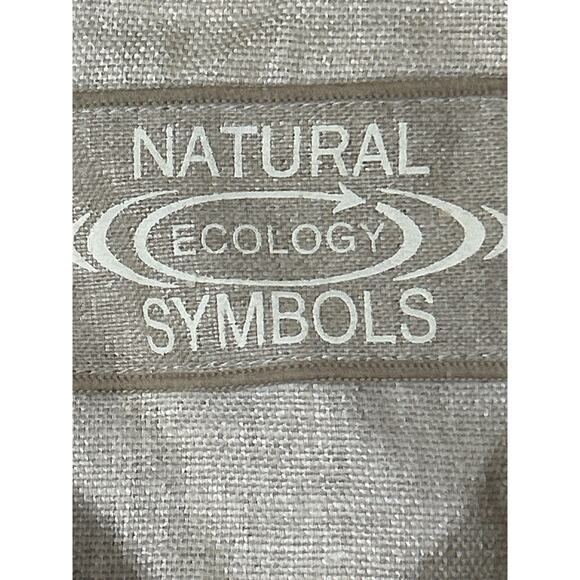 Natural Ecology Symbols Linen Blazer XL Tan Navy Blue Trm Lagenlook Rehli Tracht - Picture 8 of 16